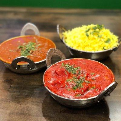 Madras Lamb Curry and Butter Chicken