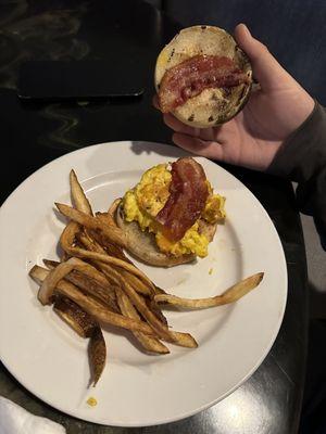 Beacon egg and cheese breakfast sandwich