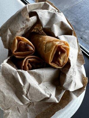 Pork & shrimp egg rolls. Still enjoy them!