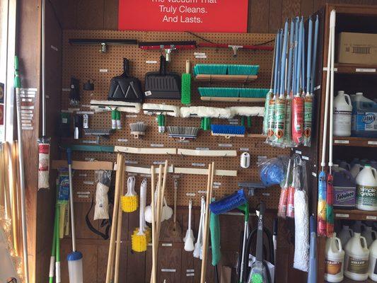 We have a large selection of professional brooms, brushes and dusters!