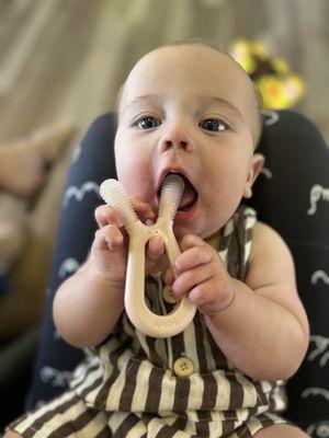 We help with older babies too. Teething and starting solids are two milestones that can make breastfeeding more difficult.