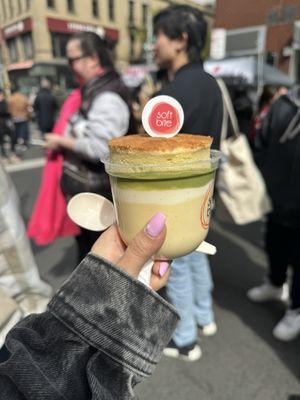 Soufflé cup (with a little bit of matcha syrup)