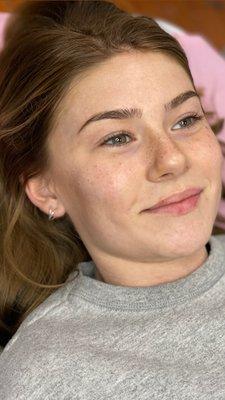 Cute Minimal Freckles for this beauty.