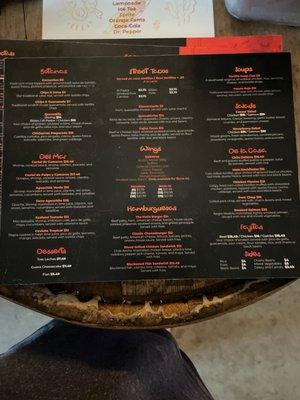 Food menu