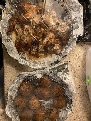 Fried Hush-puppies & Smoked Chicken Wings