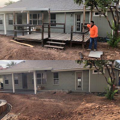 Wood deck removal.  City of Gilbert.