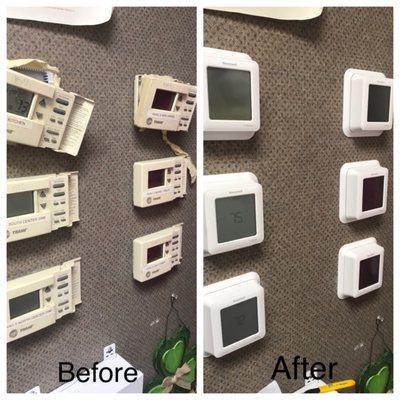 Before and after of slater 50/50 thermostats