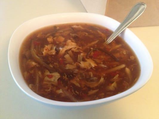 Hot and sour soup. Inconsistent, but tasty.