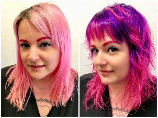 Before & After colorful hair