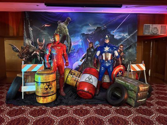 Our main photo area wouldn't have been the same without Captain America and Iron Man!