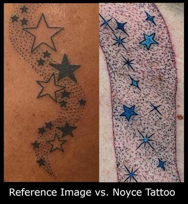 On the left are the types of dots I requested. On the right are the "dots" I received.