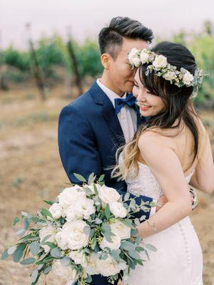 Floral crown and bridal bouquet that made the day ever so magical