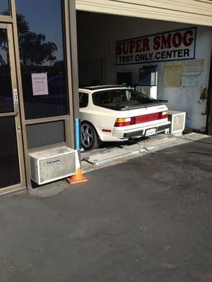 Smog test for hubby's "new" 944 Turbo/toy.