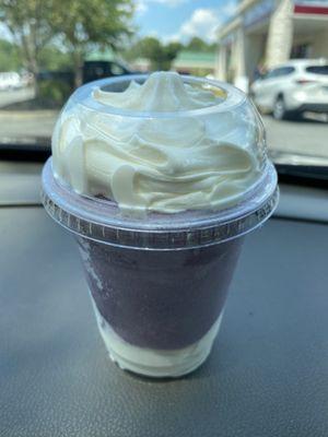 Grape ice with Vanilla custard.  Tasty!  [GF]