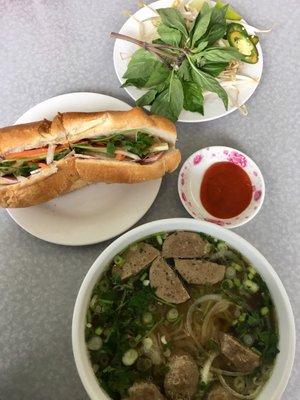 Pho and banh mi = ~ $13.50