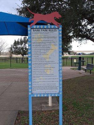 Bark Park Rules