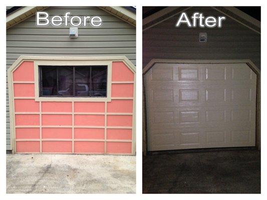 Transformation Tuesday! Look at this new single car garage door installed today.