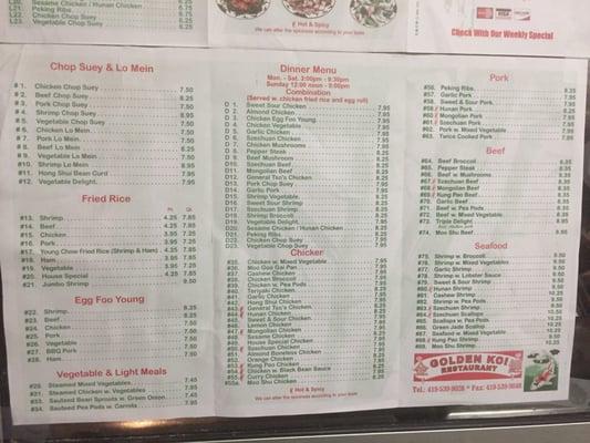 This is the new menu