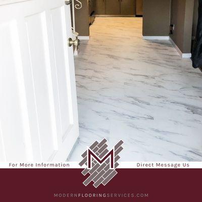 Marble Look Luxury Vinyl Tile Flooring Installation