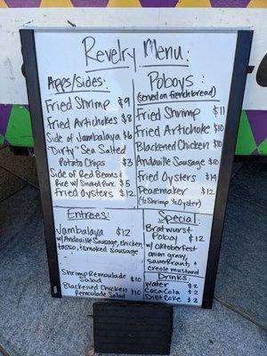 Menu - Revelry 9/2022