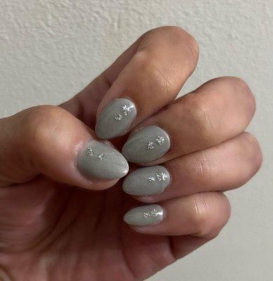 Grey w silver sparkle