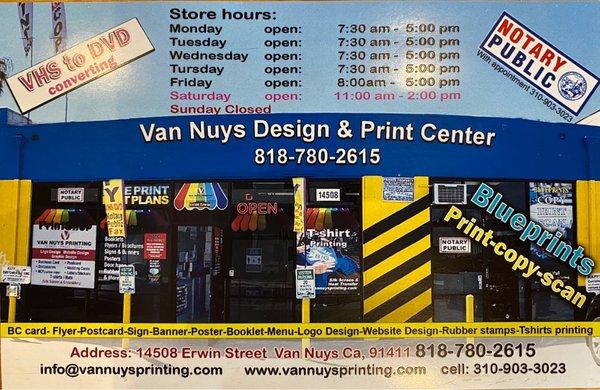 Copy and print services in Van Nuys.  Notary public available!