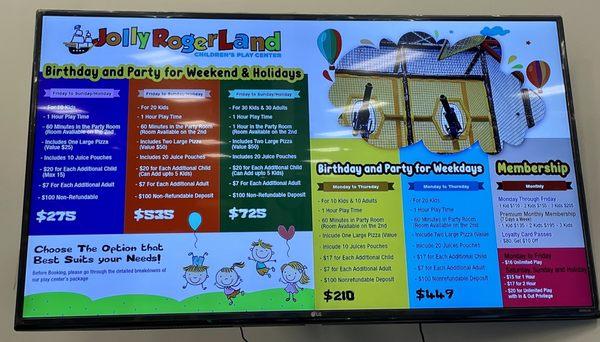 Birthday Party Packages and Pricing