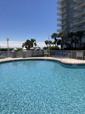 One of the many outdoor pools.