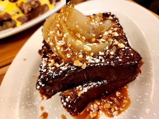 Pecan Caramel french toast with pear (special)