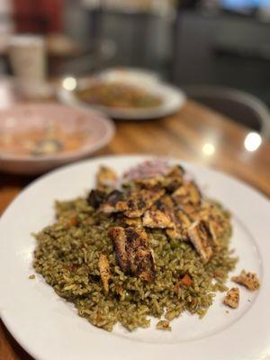 Green Rice w Chicken.  YUMMY & Highly Recommended