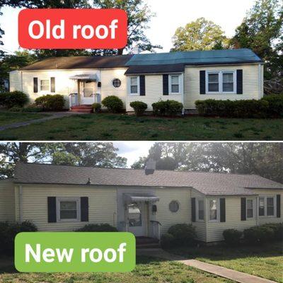 Before and After Roof Replacement.