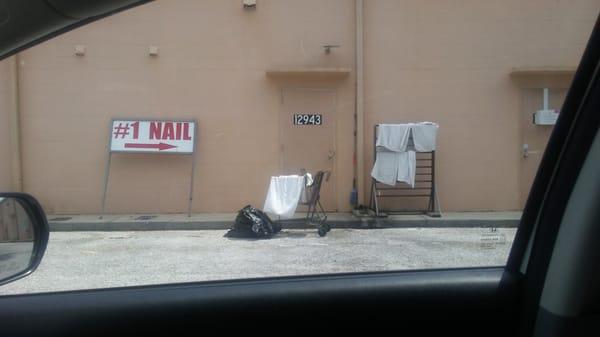 Hang drying towels by the garbage and on shopping carts.  This is the same towels the use for pedicures\ facials on their customers...Nasty!