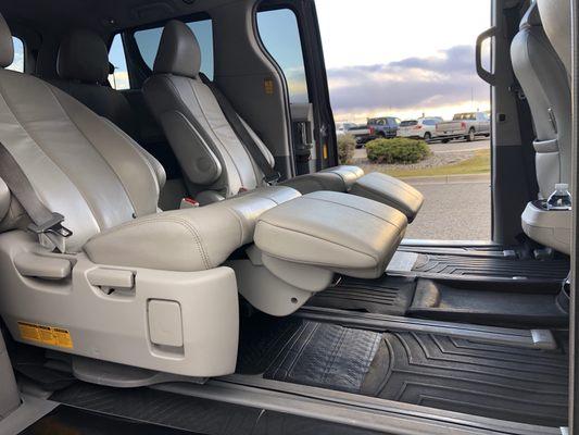 Comfortable rides - one of the van is XLE, has leg rest