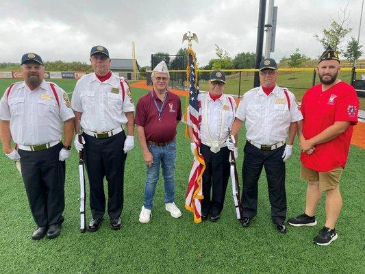 Veterans ready for the pregame ceremony