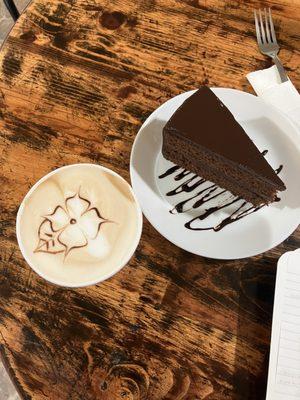 Cappuccino and gluten free chocolate cake