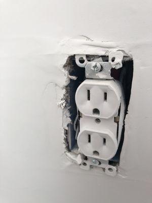 Here is an example of their electric outlet installation by Ken Burns Jr--claims to be an electrician.