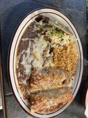 3 item combo (2 enchiladas and a taco)