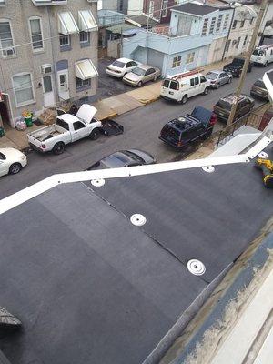 Epdm rubber roof Installation on a bay roof