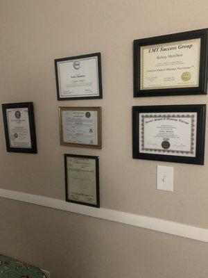 Certificates and licenses