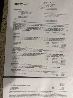 Quoted $5,026.81 for a brake job for my 2020 Alfa Romeo. SHOCKED!!! , went to my previous auto shop. And got it done for $$1,582.72