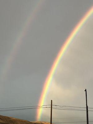 Double rainbow visible from The Hotel Y