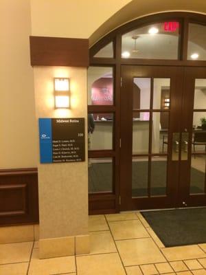 Entrance to Eye Center of Columbus and Dr. Lomeo's office. Receptionist, Maggie is friendly and wonderful.