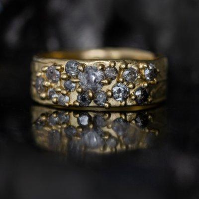 Grey diamond wedding bands