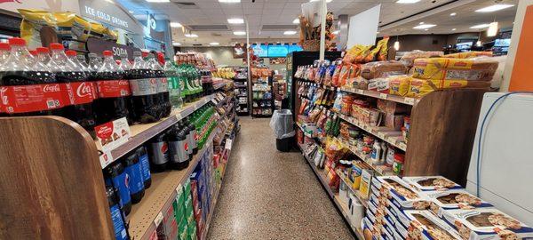 Aisle with food and beverages