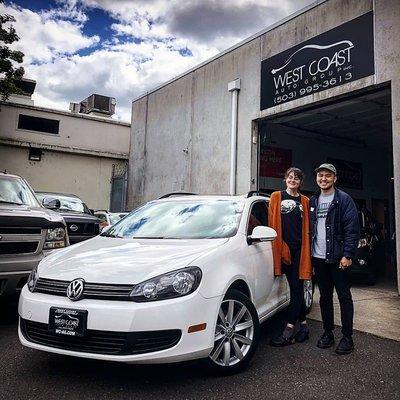 Marc came in and wanted one of our beautiful Volkswagen TDI Sportwagen's! White with leather, looking fresh! Don't worry we have more! ;)