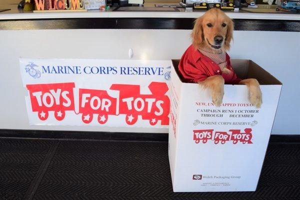 Kolby supporting Toys for Tots