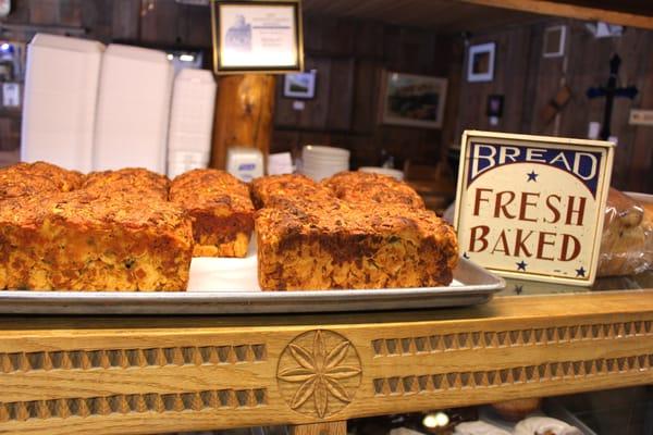 Fresh Bread available everyday at Michael's Kitchen. Green Chile Cheese Bread... Soo good!