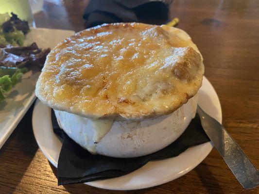 The French onion soup was on point.