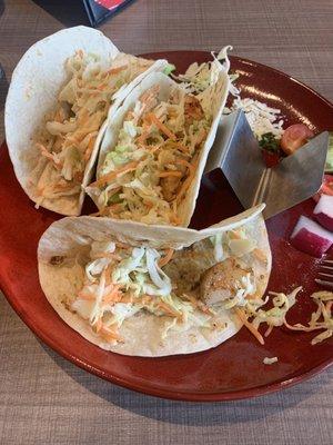 Shrimp tacos with only 1 shrimp per taco