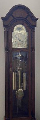 Grandfather Clock repaired, restored and returned to its place.